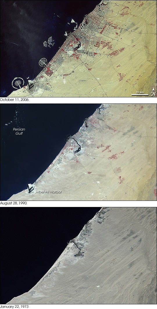 Dubai's Palm Jumeirah and World Islands in 2006