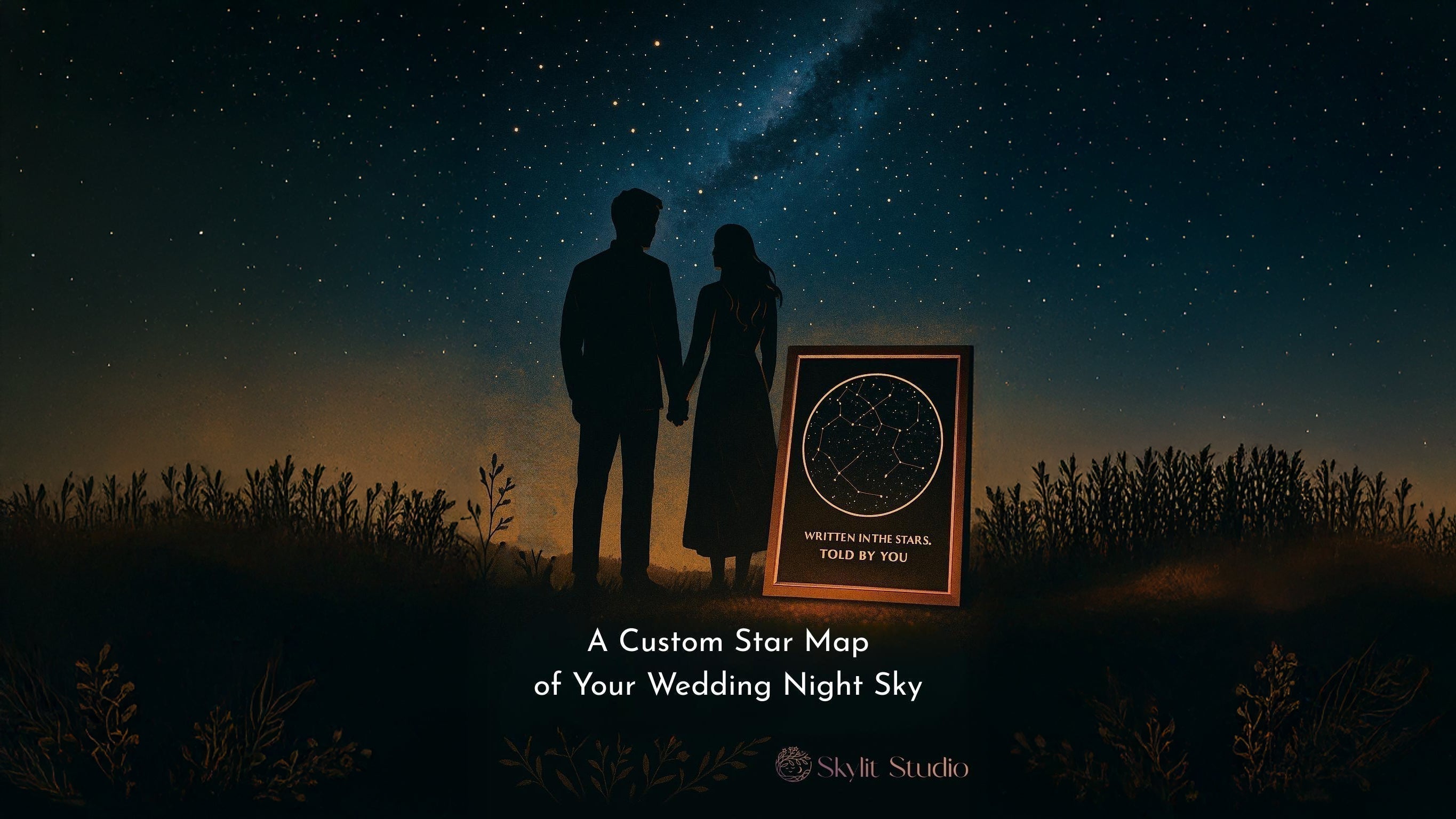 A Custom Star Map of Your Wedding Night Sky | Skylit Studio
