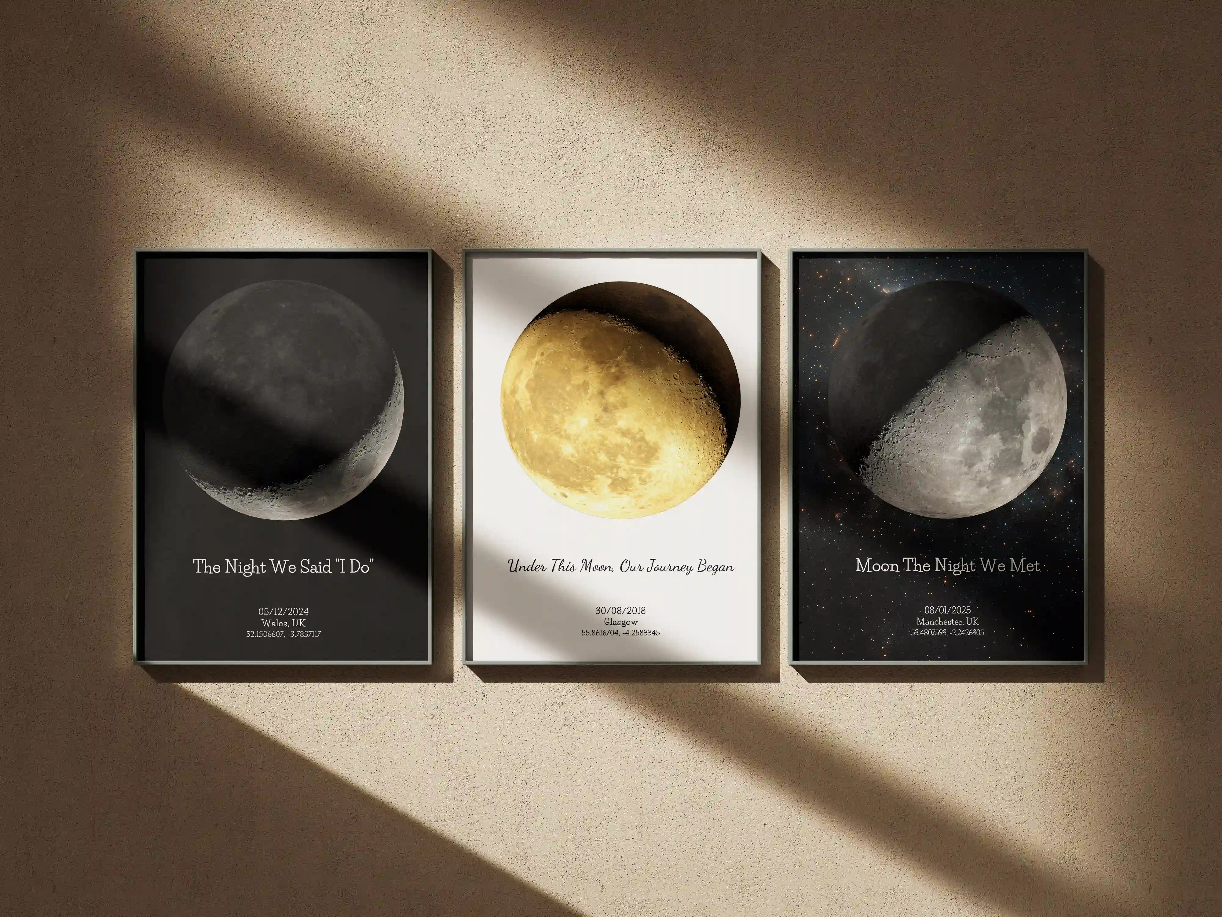 Personalised Moon Phase Prints UK | Custom Moon Maps | Skylit Studio