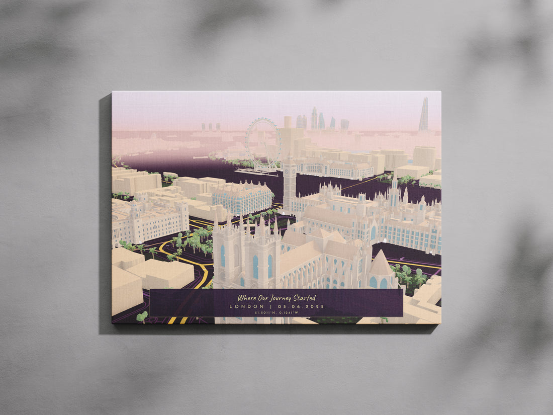 3D Landmark Map | Personalised City Skyline Print by Skylit Studio