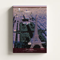 Canvas print of the Eiffel Tower in Paris with a cityscape background.