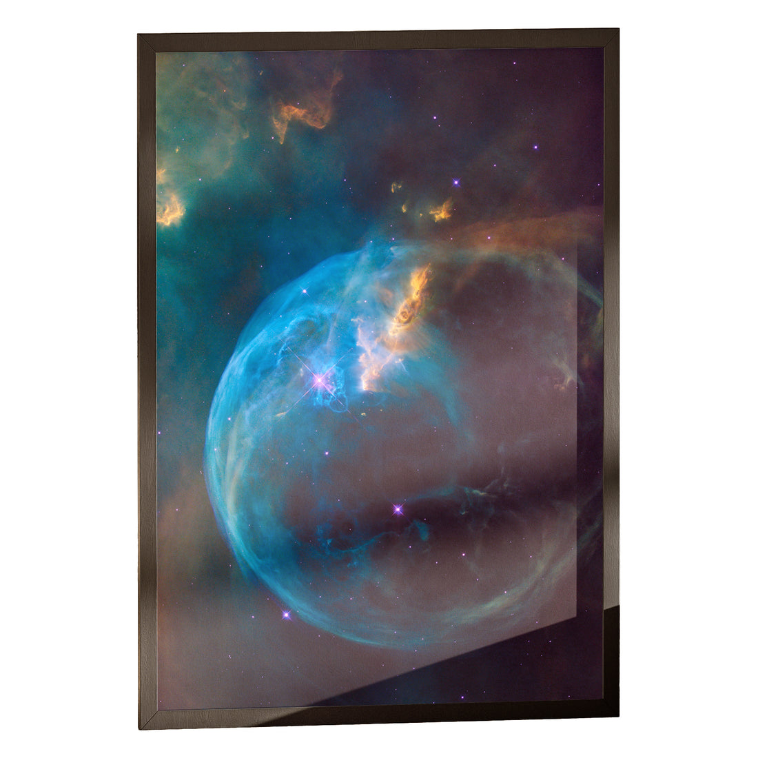 Bubble Nebula print in a classic black frame