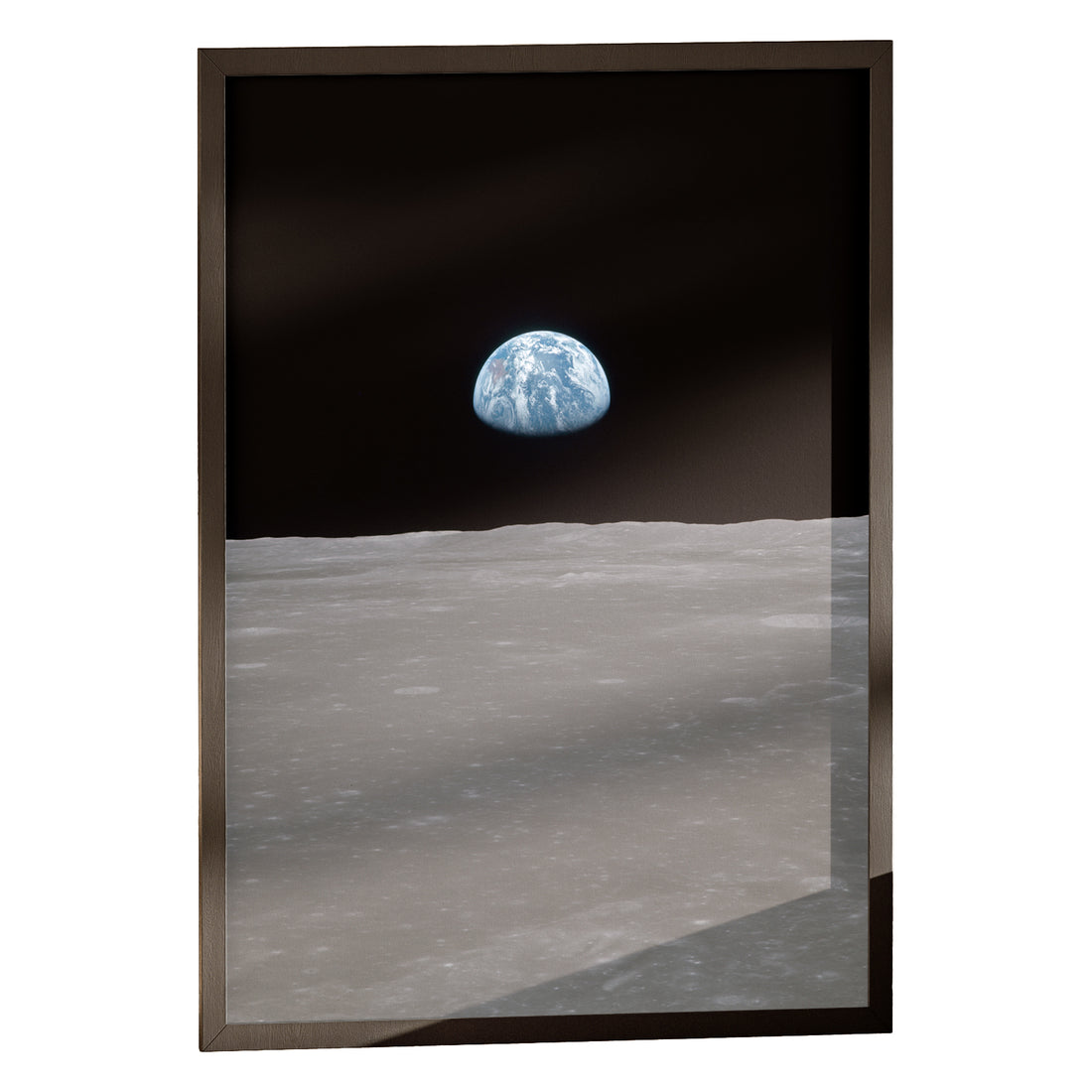 Earth on the Horizon print in a classic black frame