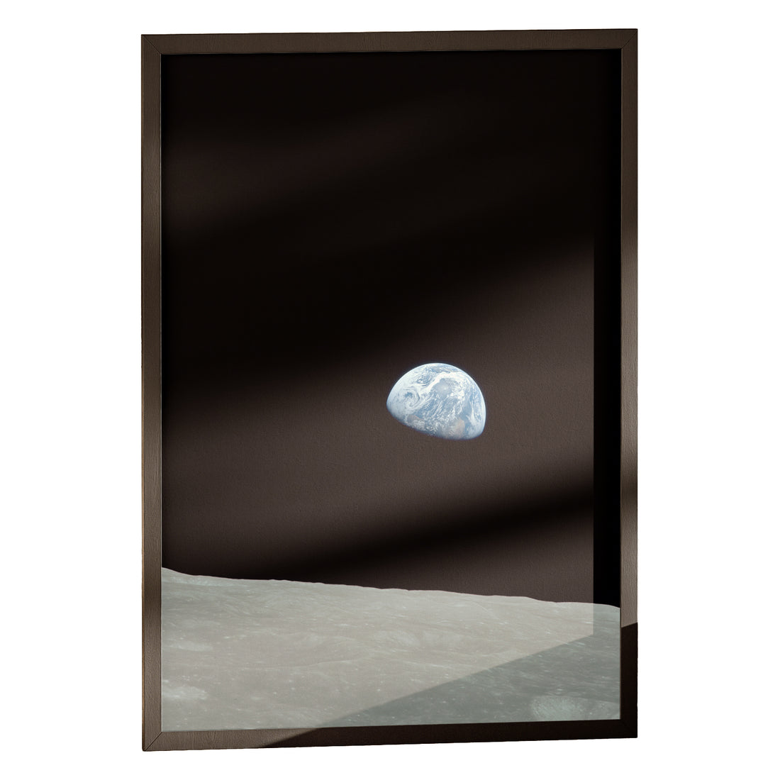 Earthrise print in a classic black frame