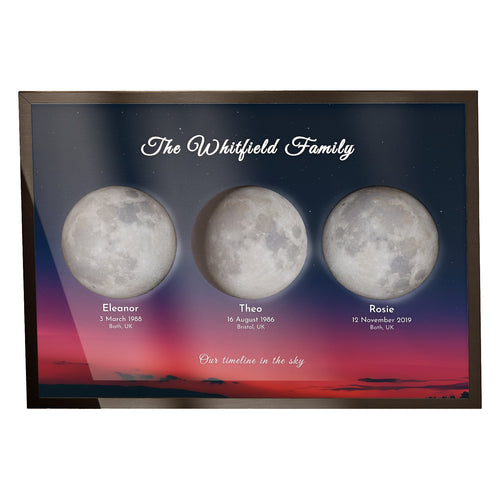 Personalised Moon Phase Map for Family | by Skylit Studio