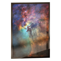 Lagoon Nebula print in a classic black frame