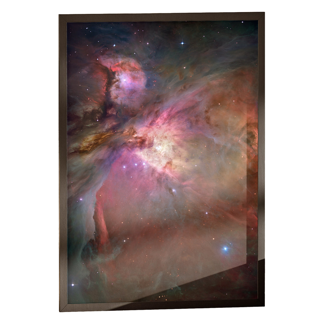 Orion Nebula Hubble print in a classic black frame