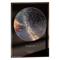 Star map in a classic black frame, studio