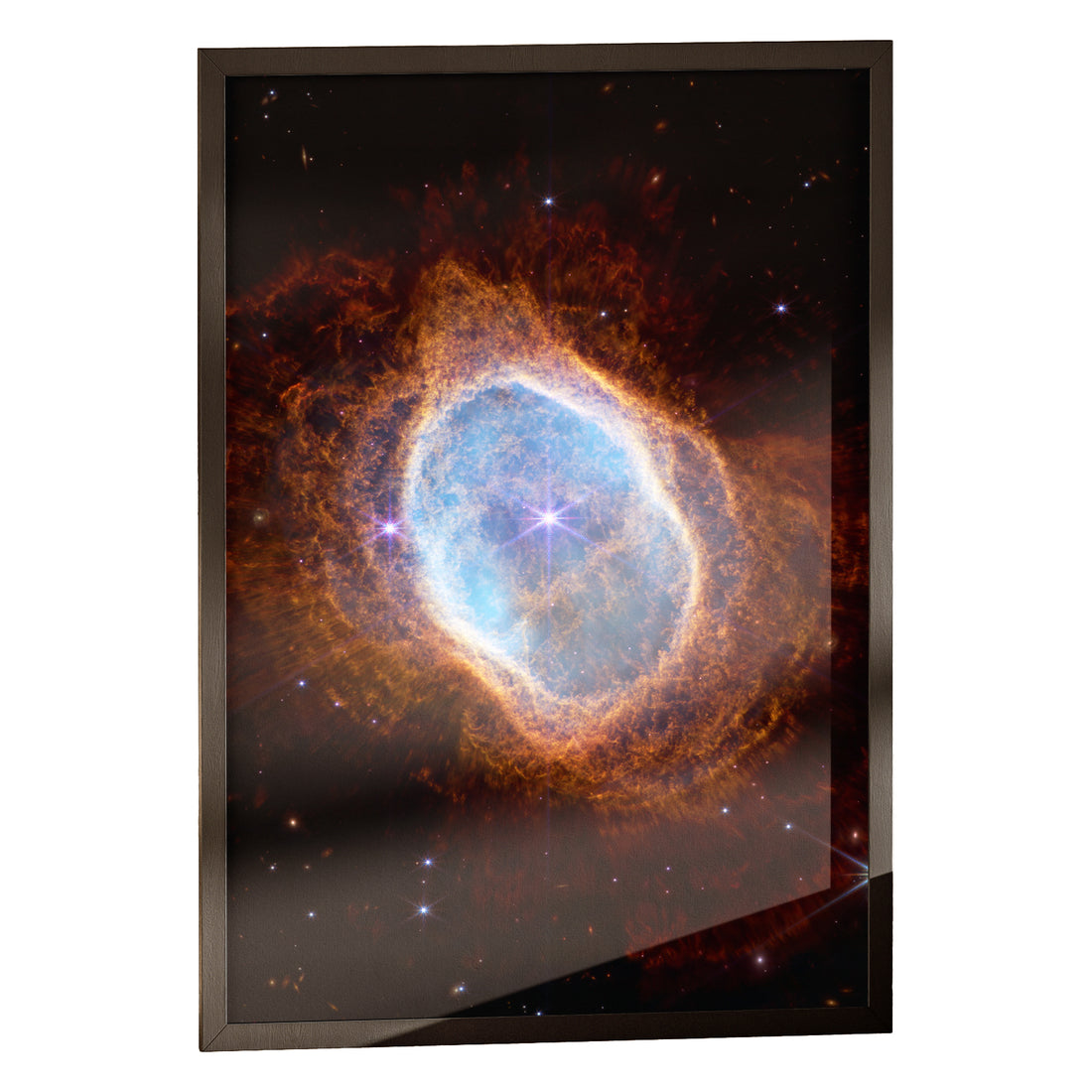Southern Ring Nebula print in a classic black frame