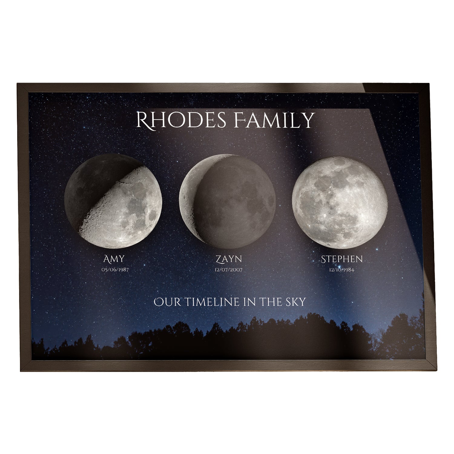 Personalised Moon Phase Map for Family | by Skylit Studio