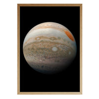 Jupiter print in a natural brown wood frame