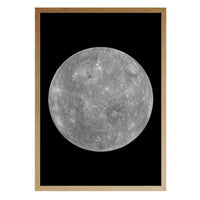 Mercury print in a natural brown wood frame