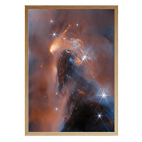 NGC 1333 Perseus print in a natural brown wood frame