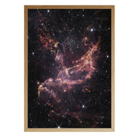 NGC 346 print in a natural brown wood frame