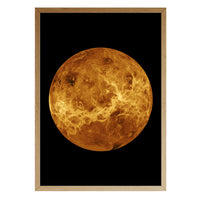 Venus print in a natural brown wood frame