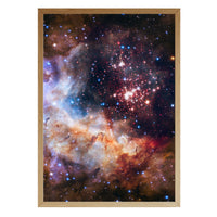 Westerlund 2 print in a natural brown wood frame