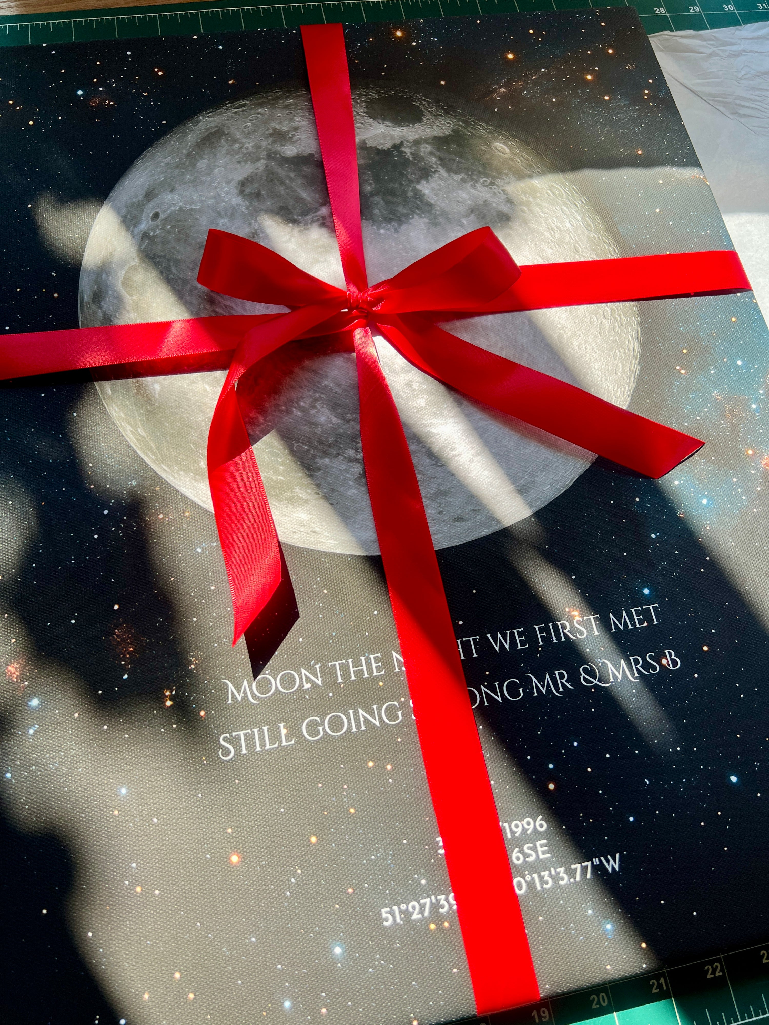 Load video: A Behind The Scenes Video Of Us Printing And Framing A Customer&#39;s Star Map Order.