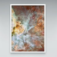 Carina Nebula print in an elegant white frame