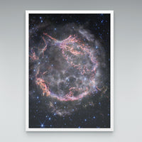 Cassiopeia A print in an elegant white frame