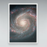 Whirlpool Galaxy print in an elegant white frame