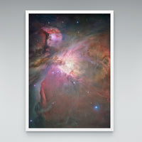 Orion Nebula Hubble print in an elegant white frame