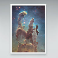 Pillars of Creation (Hubble) print in an elegant white frame