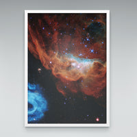 Cosmic Reef print in an elegant white frame