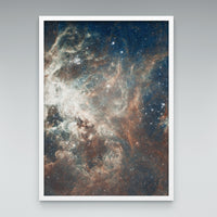 Tarantula Nebula print in an elegant white frame