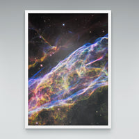 Veil Nebula print in an elegant white frame