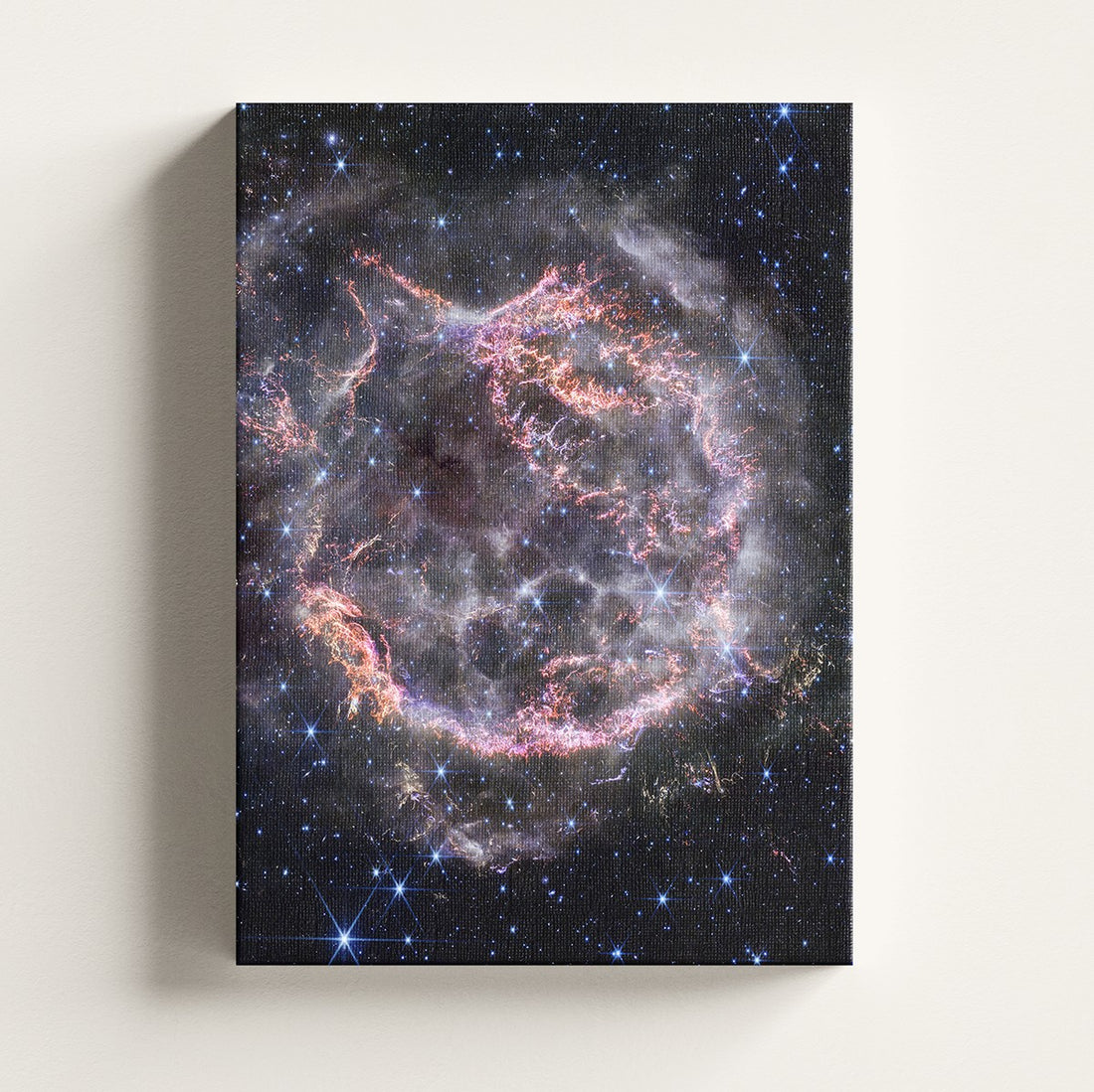 Cassiopeia A print on a stretched canvas, Skylit Studio