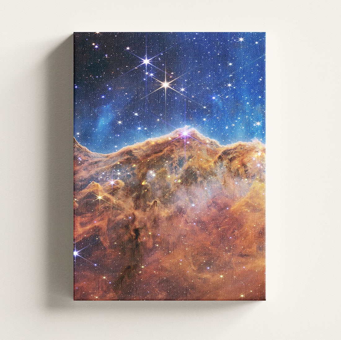 Cosmic Cliffs print on a stretched canvas, Skylit Studio