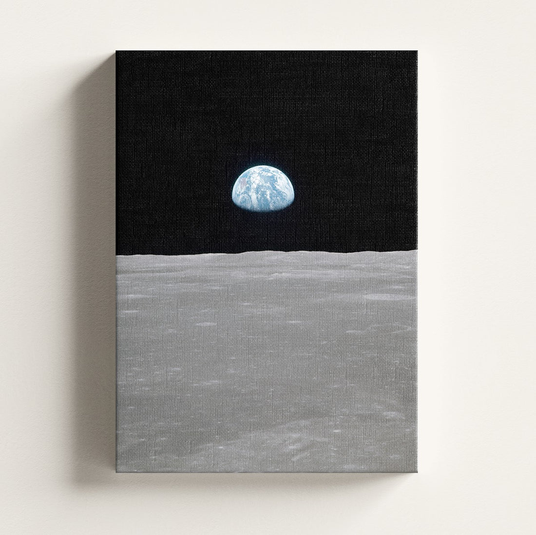 Earth on the Horizon print on a stretched canvas, Skylit Studio