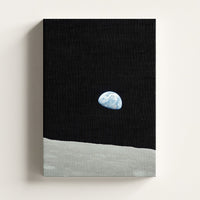 Earthrise print on a stretched canvas, Skylit Studio
