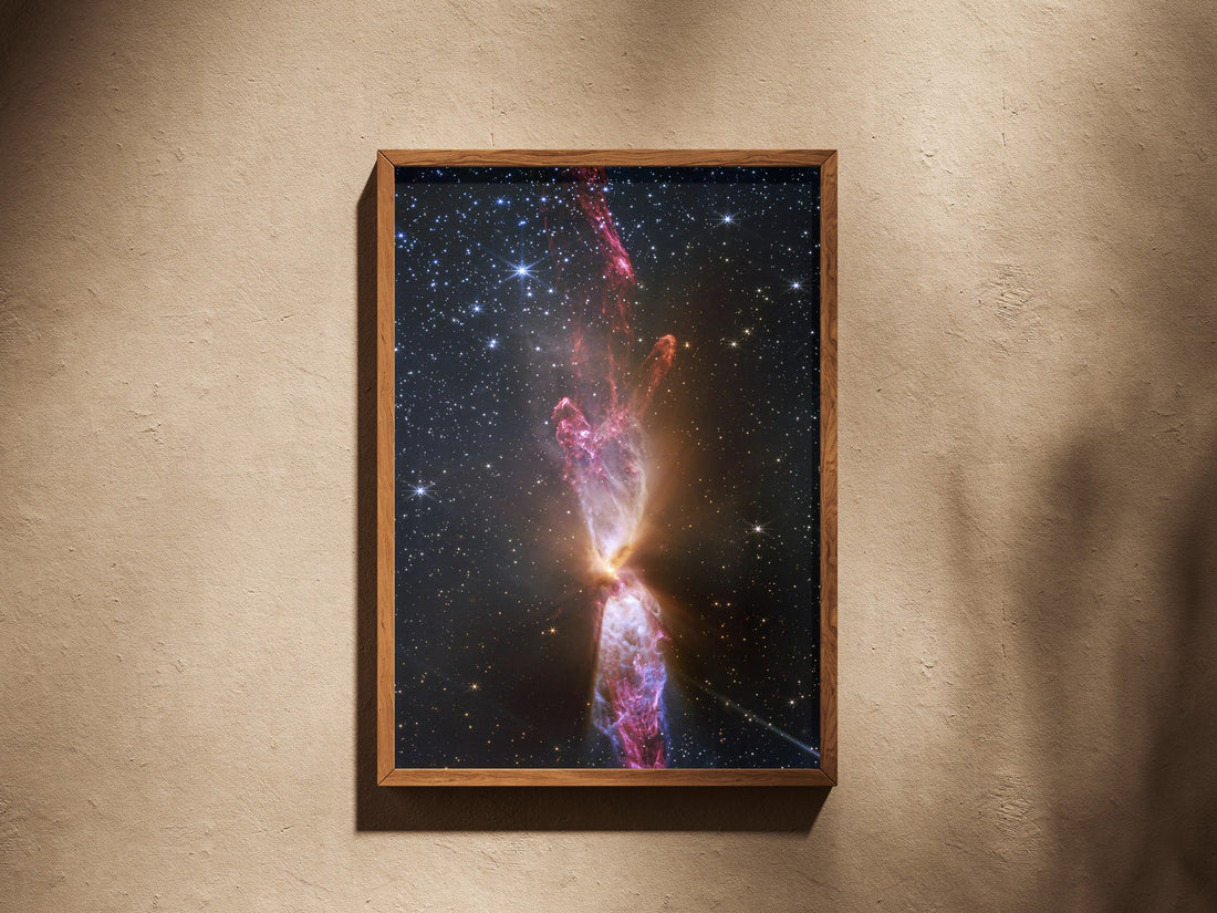 Lynds 483 print in a wooden frame on a plaster wall