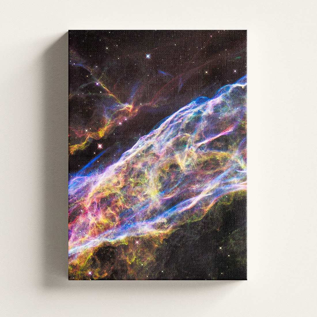 Veil Nebula print on a stretched canvas, Skylit Studio