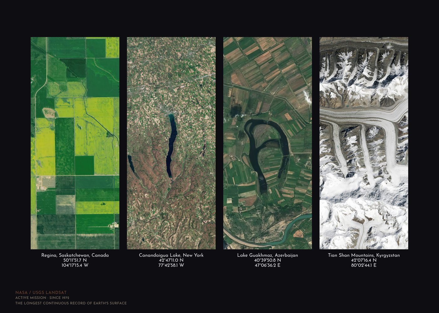 A Skylit Studio framed print of a name spelled in NASA Landsat satellite imagery