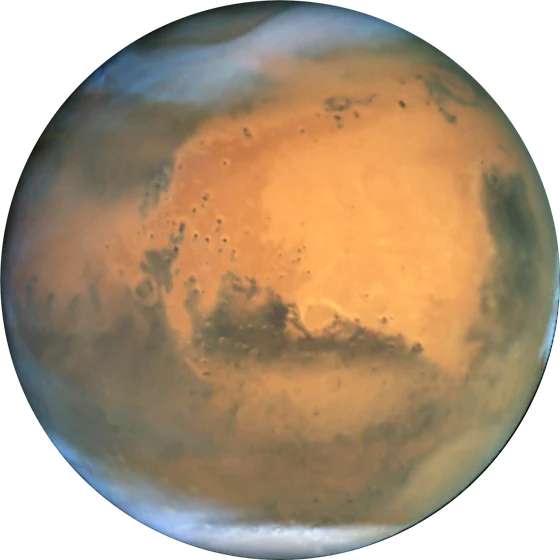 Mars, photographed by the Hubble Space Telescope